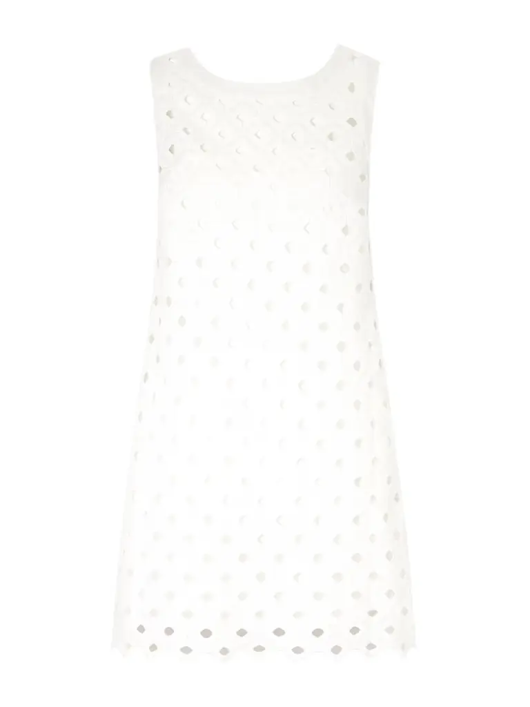 Max Mara Beachwear Embroidered Woven Mini Dress