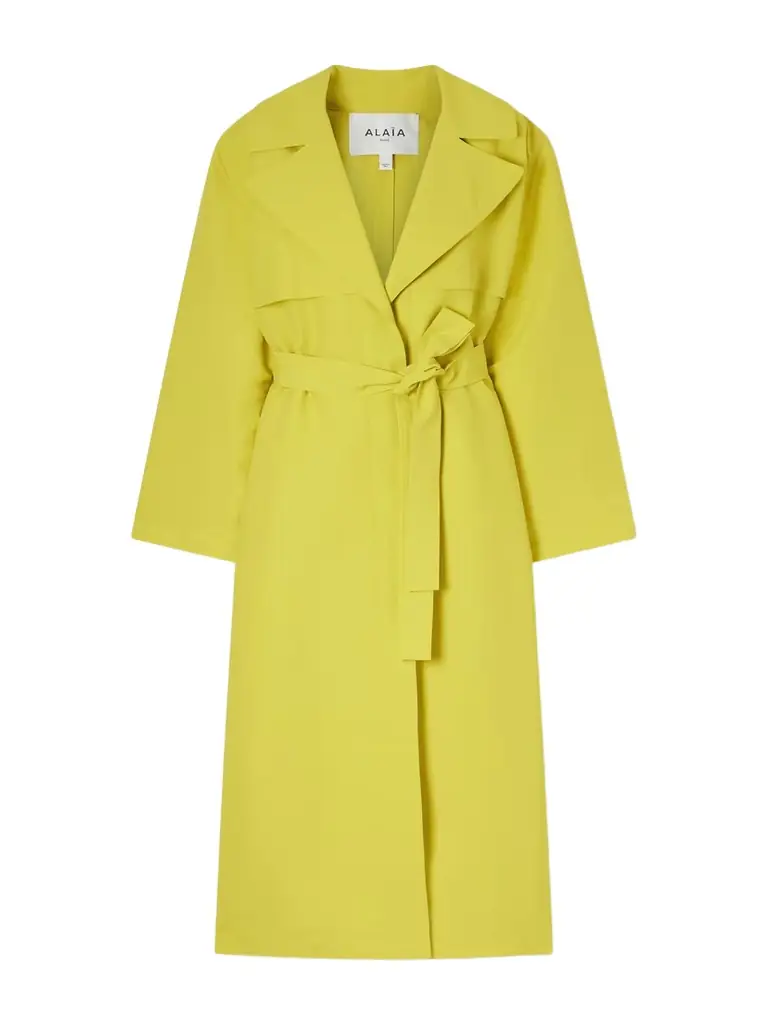 Alaïa Belted Paper-blend Trench Coat
