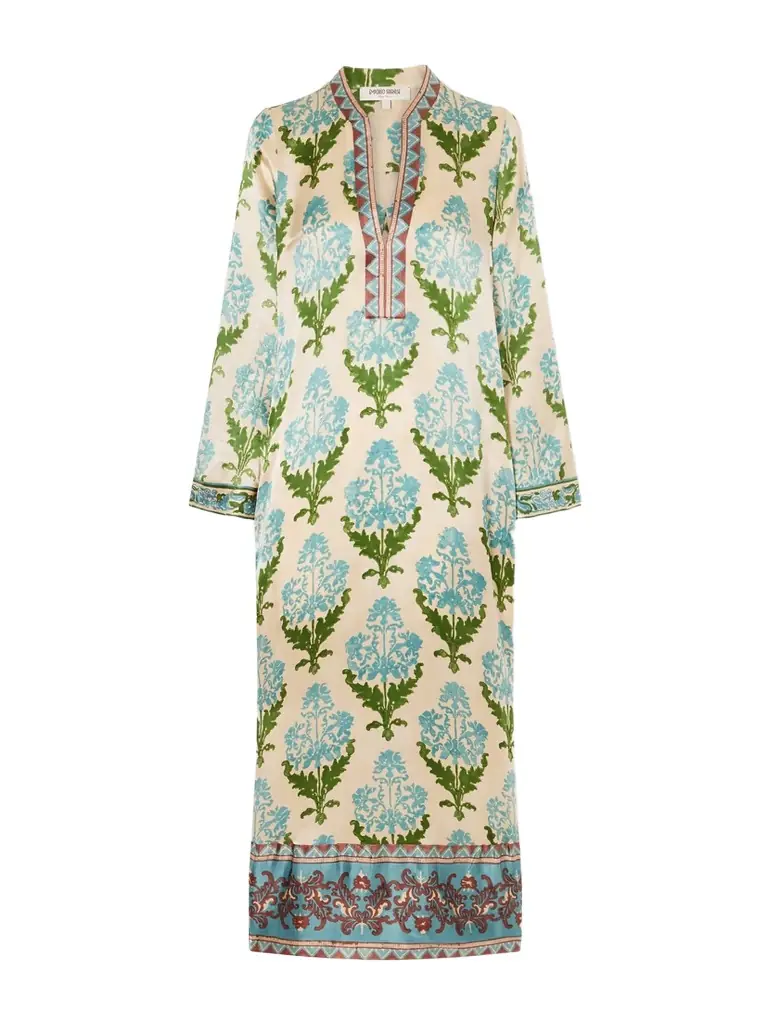 Emporio Sirenuse Jenna Printed Silk-voile Kaftan