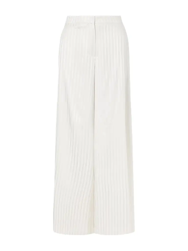 Abadia Striped Stretch-silk Satin Wide-leg Pants