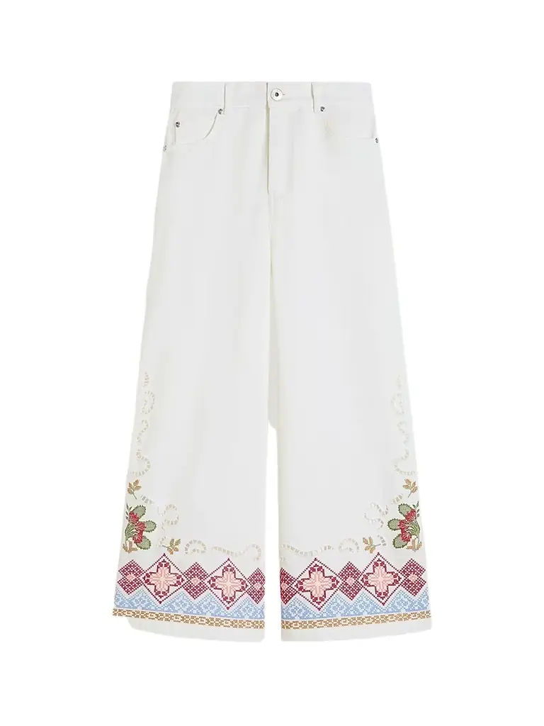 Weekend Max Mara Women's Cotton Bull Trousers - White