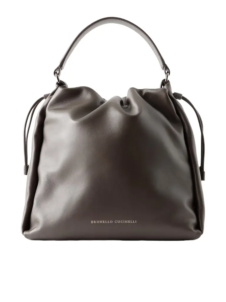 Brunello Cucinelli Bead-embellished Leather Tote Bag