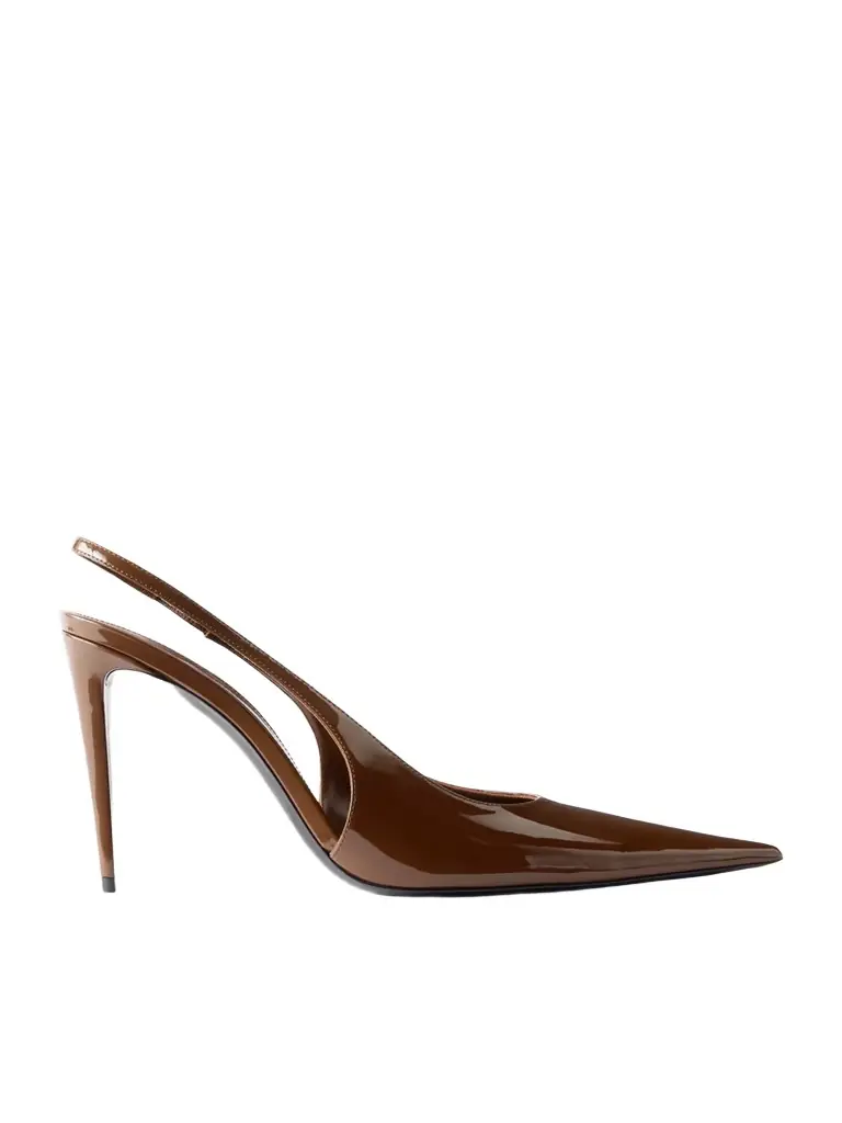 Saint Laurent Guermantes Leather Slingback Pumps - Women's Shoes