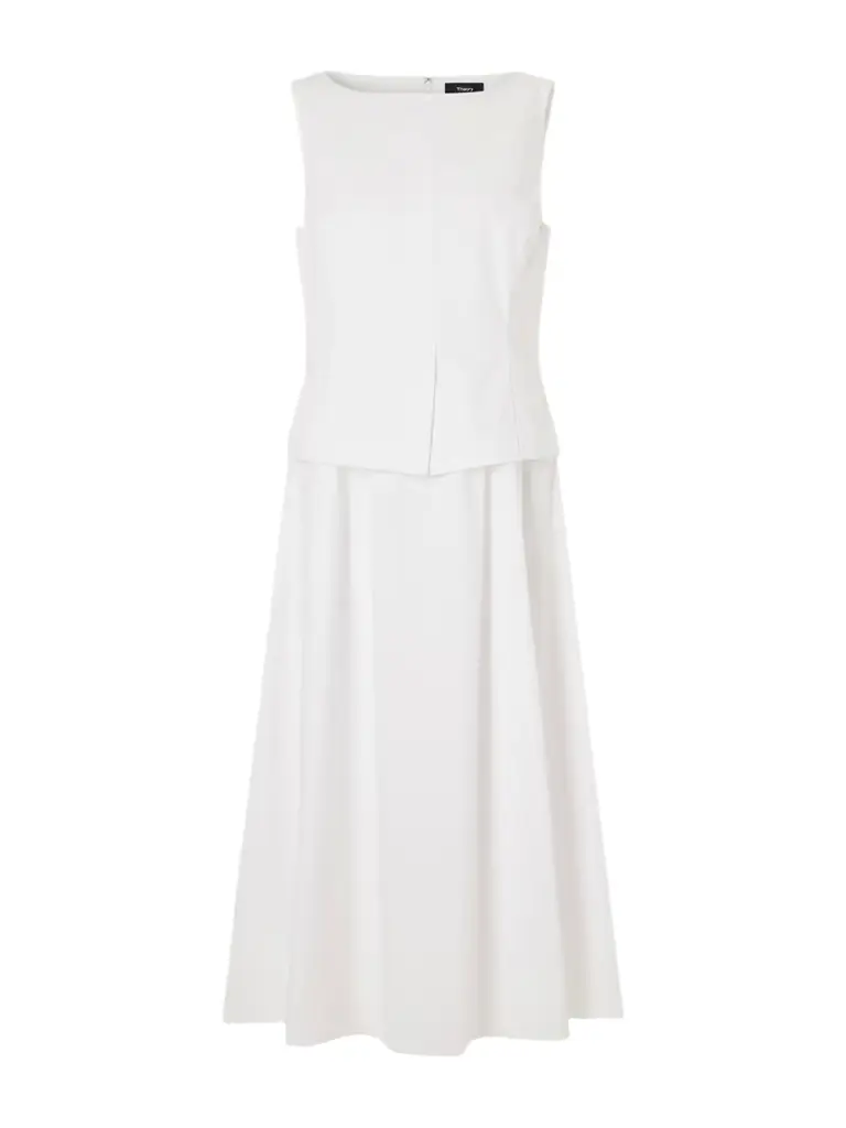 Theory Cotton-blend Poplin Midi Dress