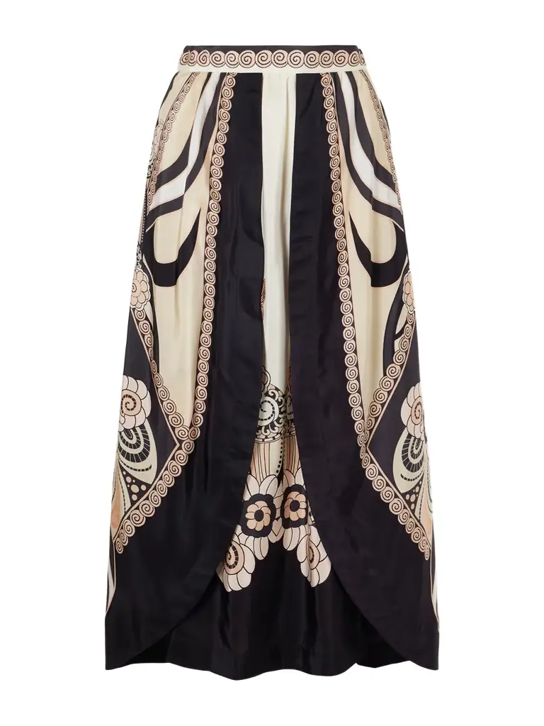 La DoubleJ Printed Silk-voile Maxi Skirt