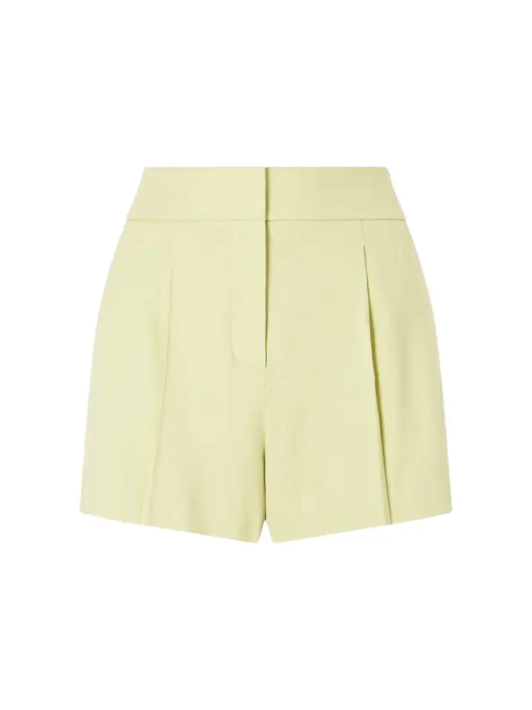 Veronica Beard Haina Pleated Linen-blend Twill Shorts