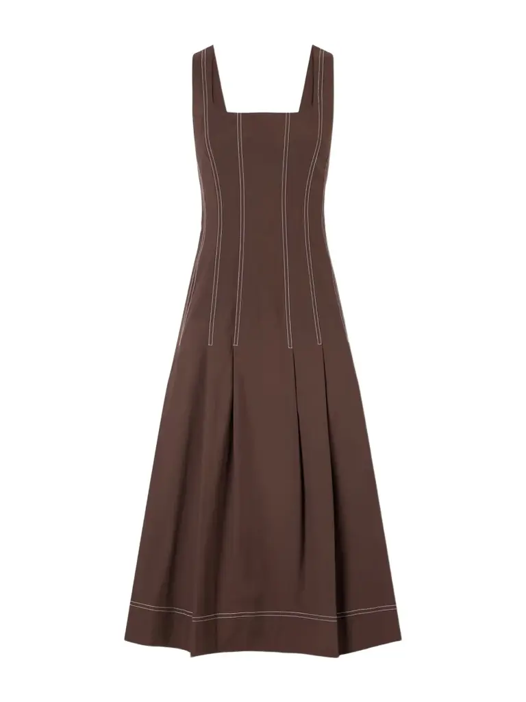 Veronica Beard Jolie Cotton-blend Poplin Midi Dress