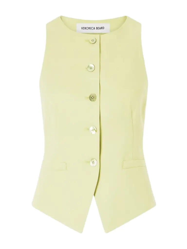Veronica Beard Hartwell Linen-blend Twill Vest