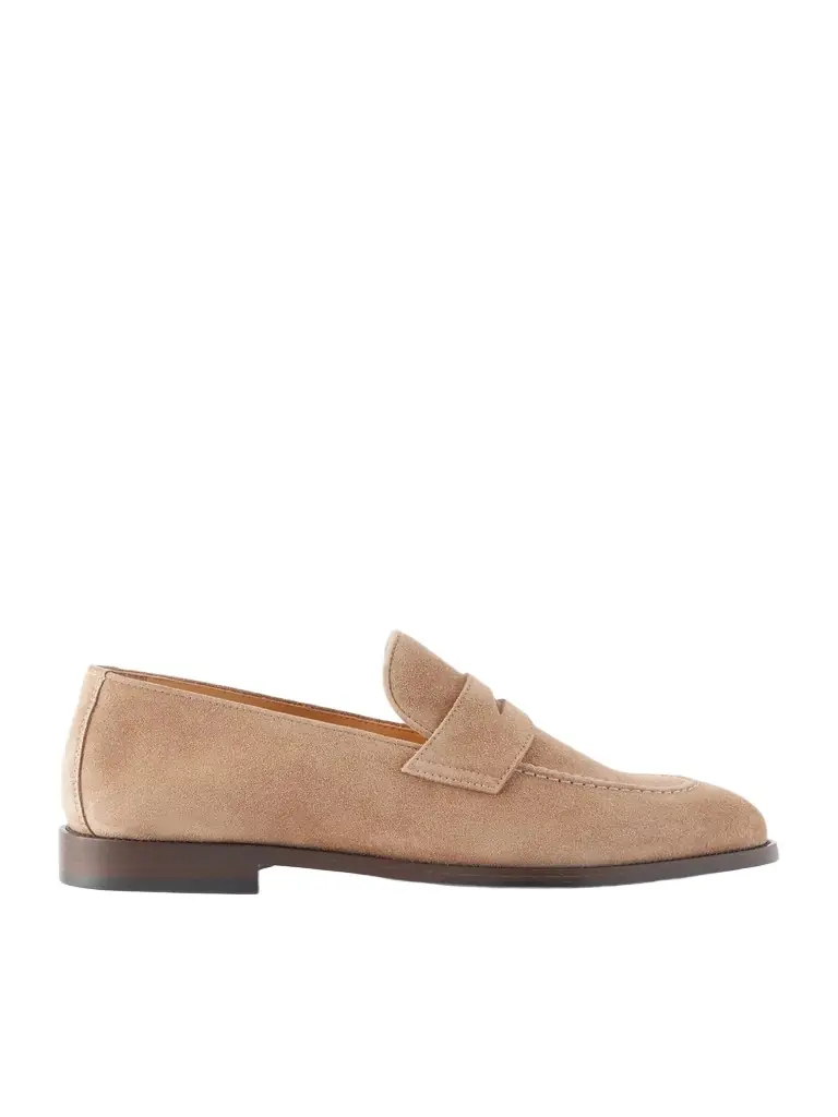 Brunello Cucinelli Calf Suede Penny Loafers - Men