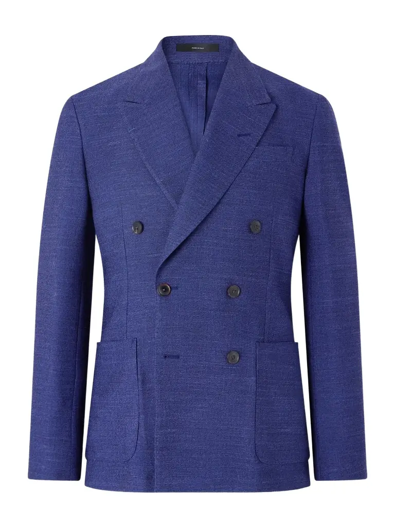 Paul Smith Wool, Linen and Silk-Blend Double-Breasted Blazer - Men