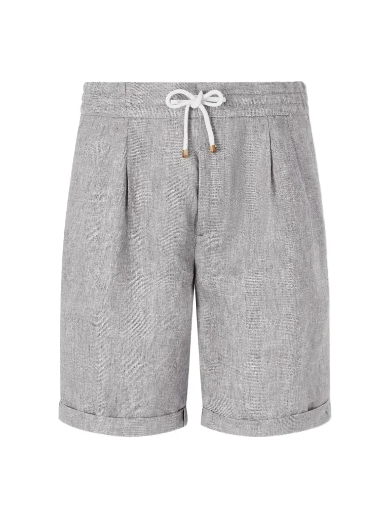 Brunello Cucinelli Hemp and Linen-Blend Drawstring Bermuda Shorts - Men