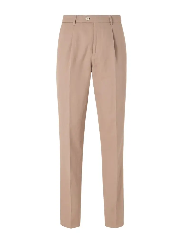 Brunello Cucinelli Straight-Leg Pleated Cotton and Linen-Blend Trousers - Men