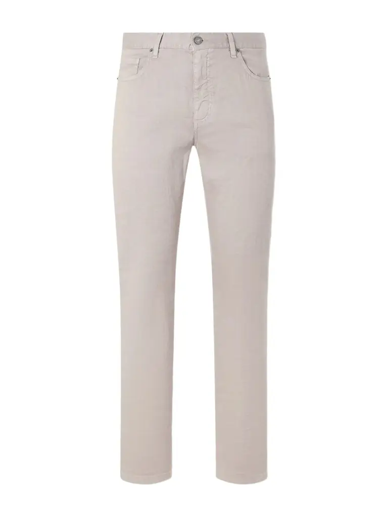 Zegna Straight-Leg Linen and Cotton-Blend Jeans - Men