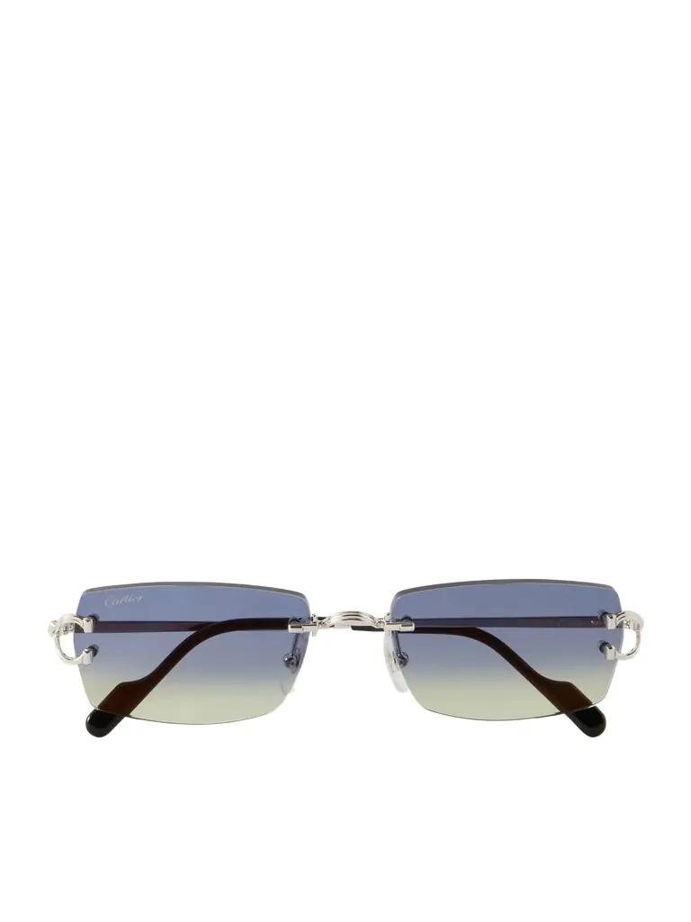 Cartier Eyewear Squared-Frame Metal Sunglasses - Men