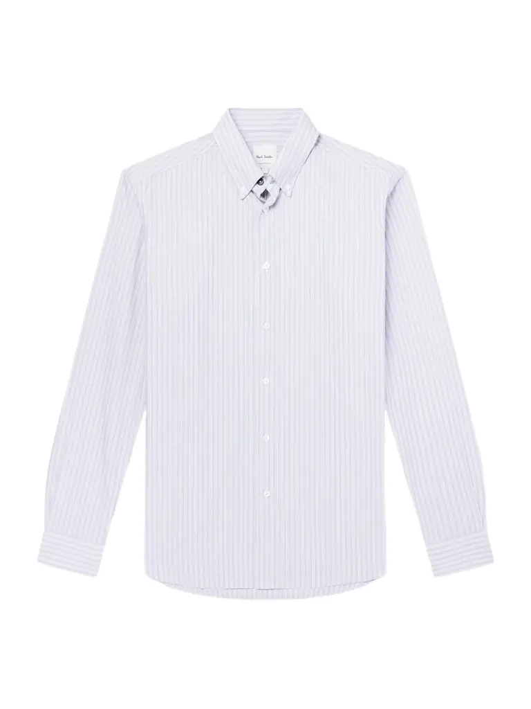 Paul Smith Button-Down Collar Striped Cotton-Poplin Shirt - Men