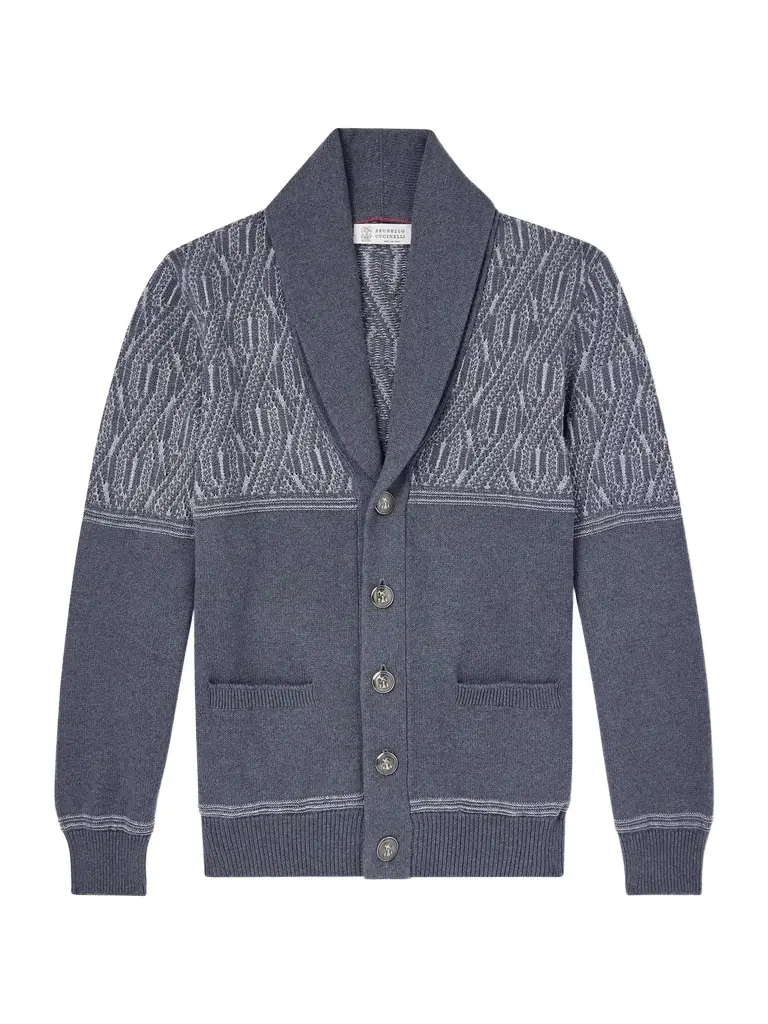 Brunello Cucinelli Shawl-Collar Knitted Cotton Cardigan - Men