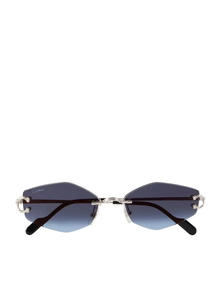 Cartier Eyewear Round-Frame Silver-Tone and Acetate Sunglasses - Men