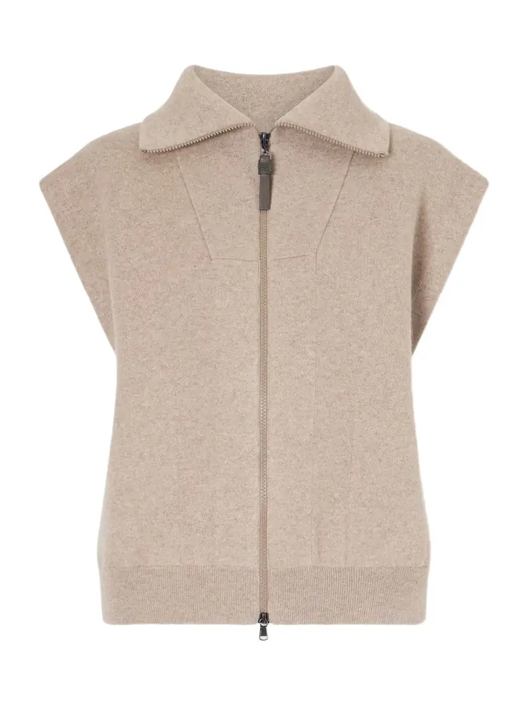 Brunello Cucinelli Cashmere-blend Zip-up Gilet