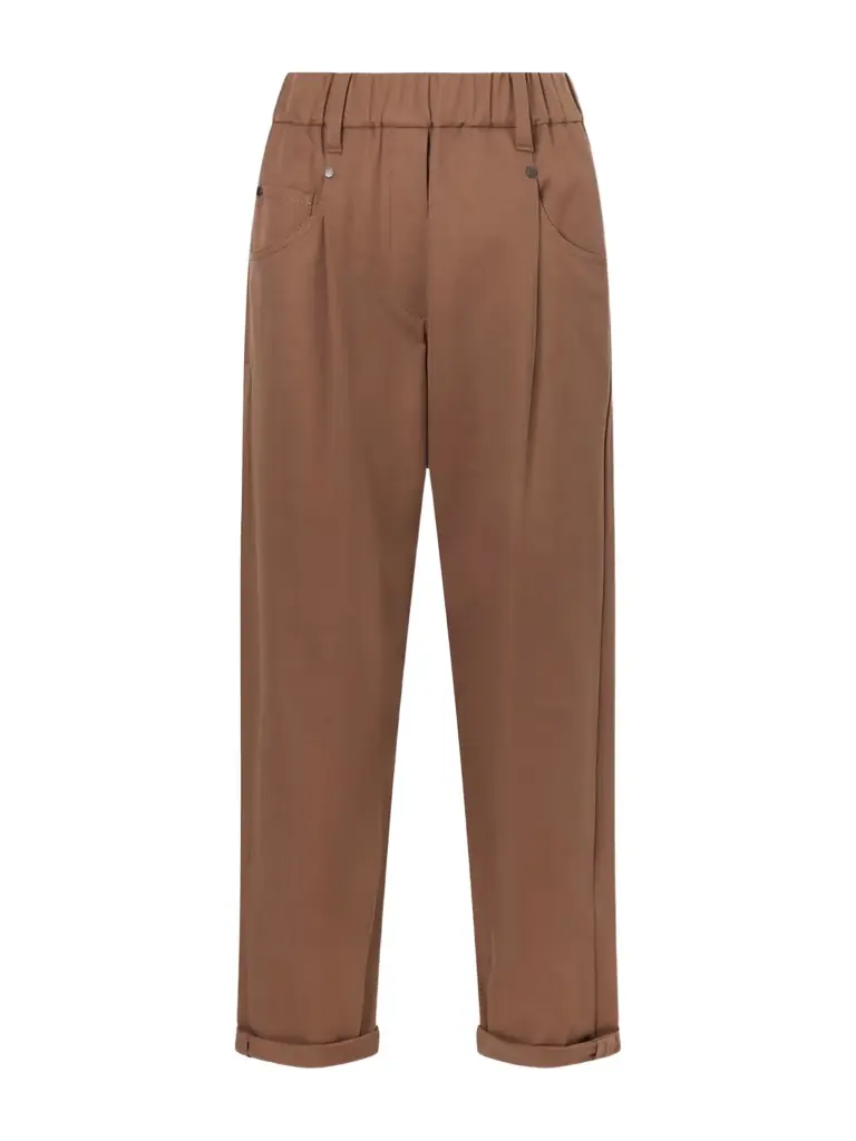 Brunello Cucinelli Cotton-blend Twill Straight-leg Pants