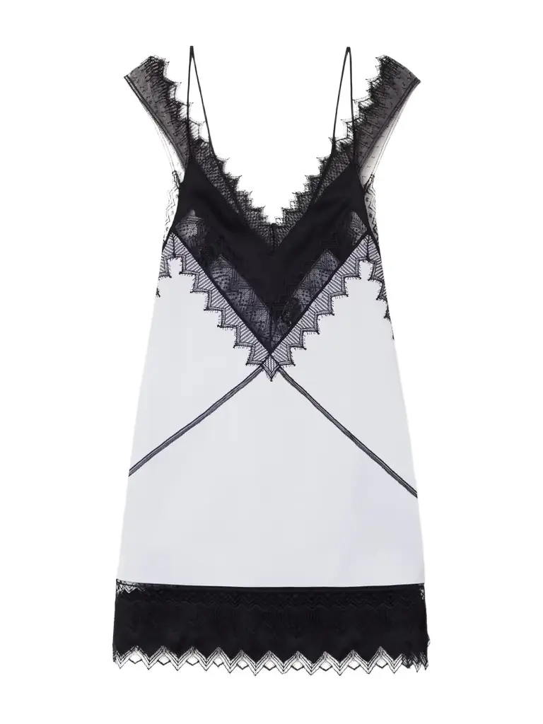 Tom Ford Lace-trimmed Wool And Silk-blend Mikado Mini Dress