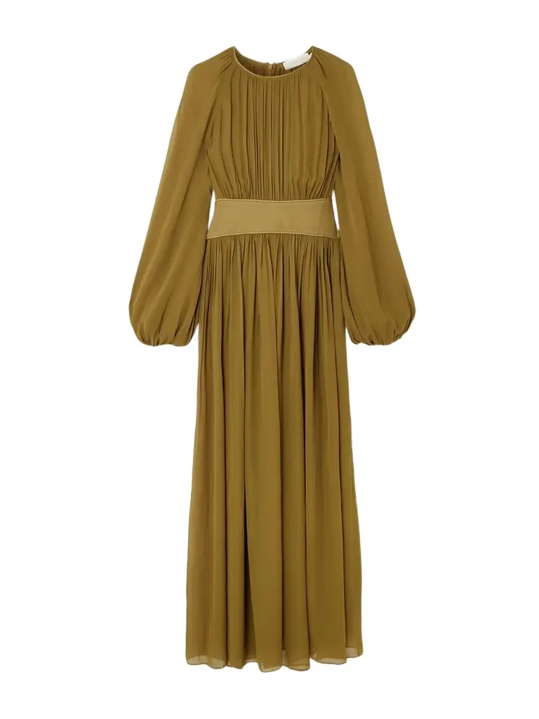 Zimmermann Carousel Billow Draped Georgette Maxi Dress