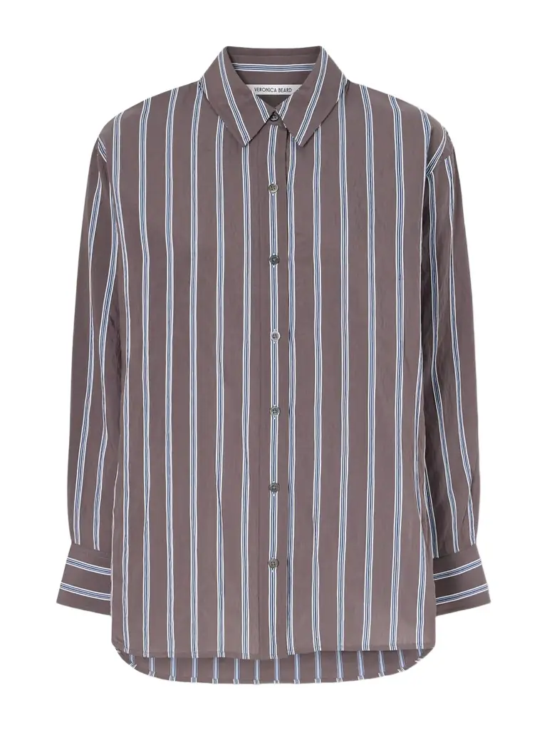 Veronica Beard Lloyd Striped Woven Shirt
