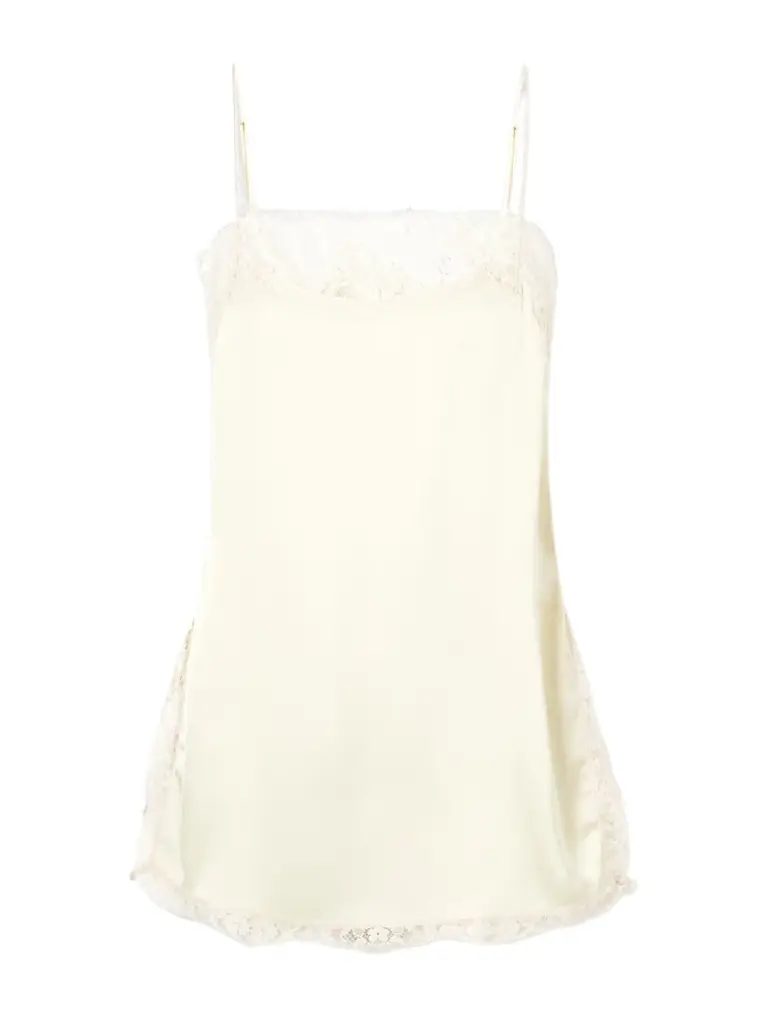 Faithfull Adnina Lace-trimmed Recycled-satin Top