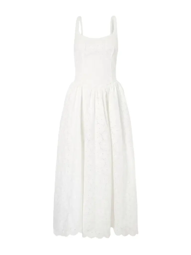 Faithfull Milana Broderie Anglaise Midi Dress
