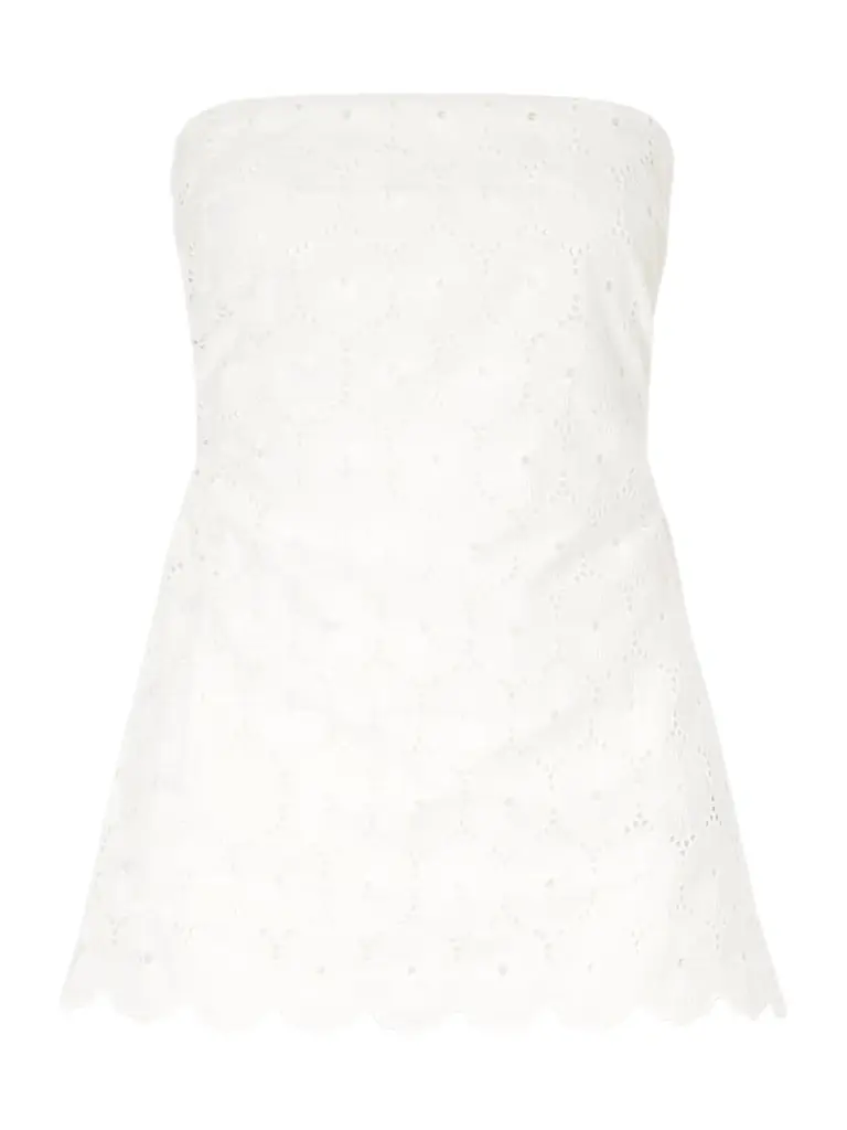Faithfull Pamina Strapless Scalloped Broderie Anglaise Top