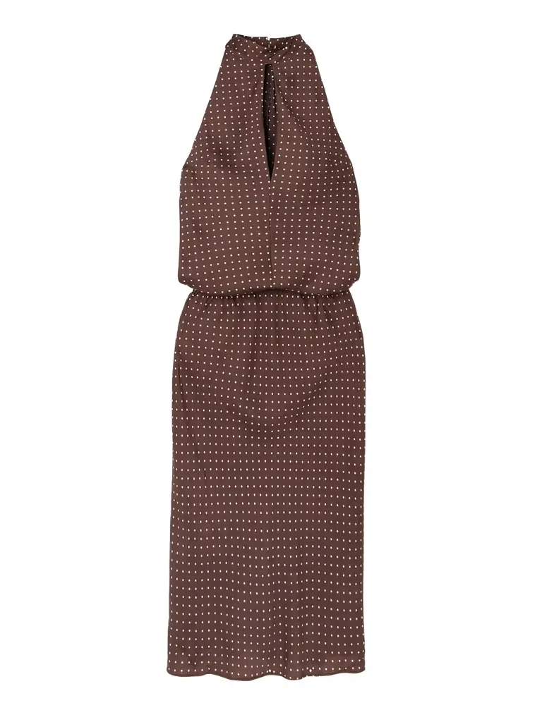 Posse Phoebe Polka-dot Tencel™ Lyocell Halterneck Midi Dress
