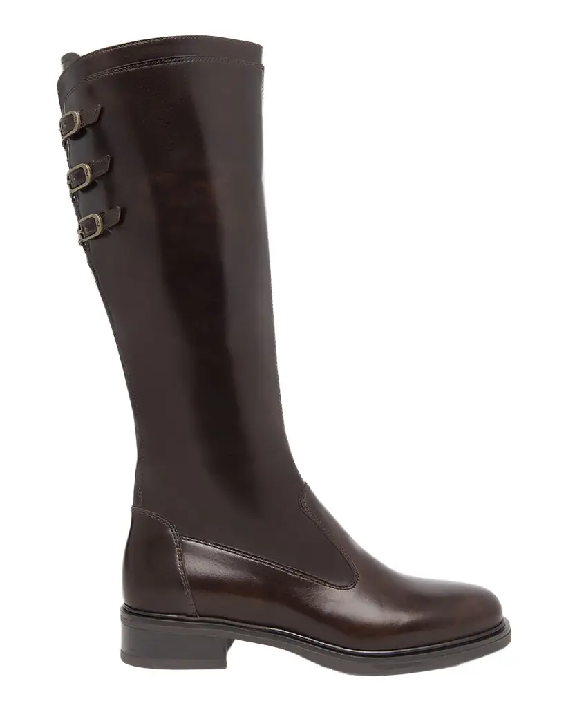 NeroGiardini Leather Buckle Riding Boots