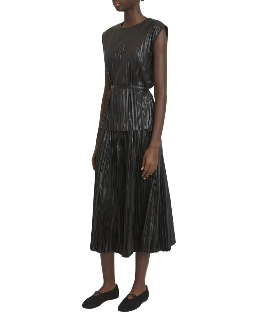 Proenza Schouler White Label Lyra Pleated Faux-Leather Top