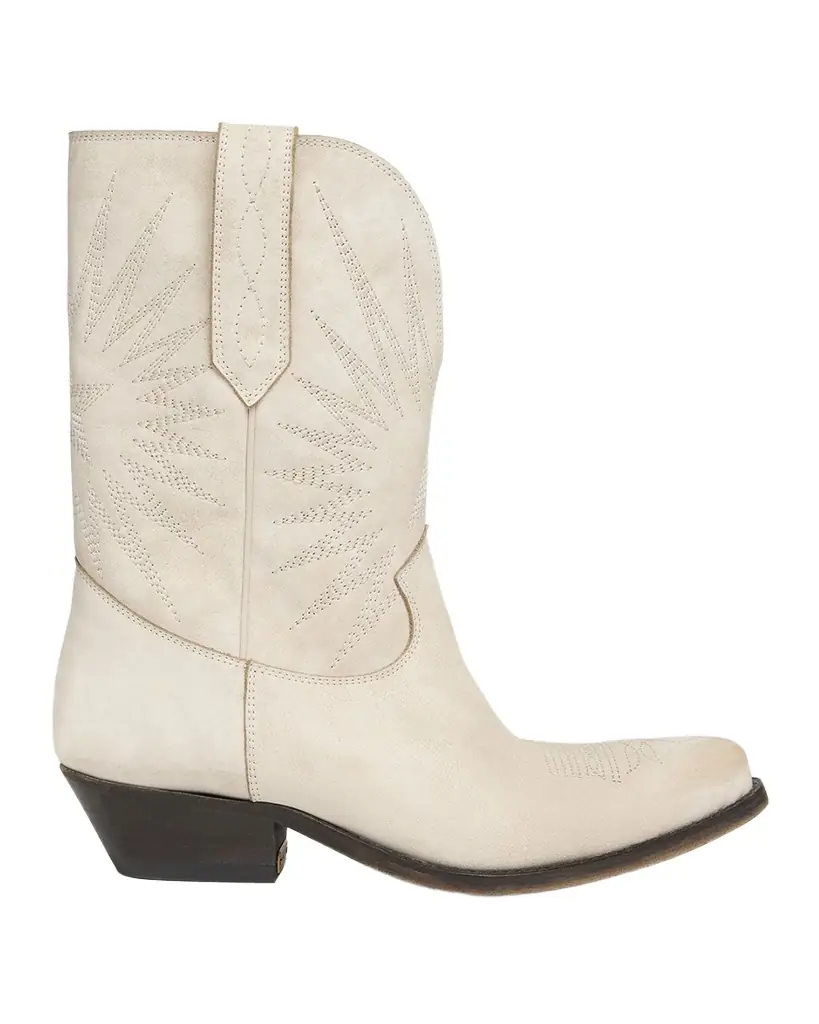 Golden Goose Wish Star Embroidered Suede Cowboy Boots