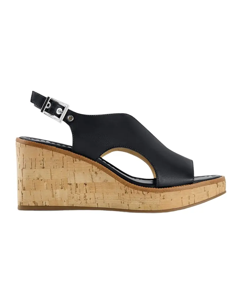 Bernardo Kuarta Leather Cork Wedge Sandals