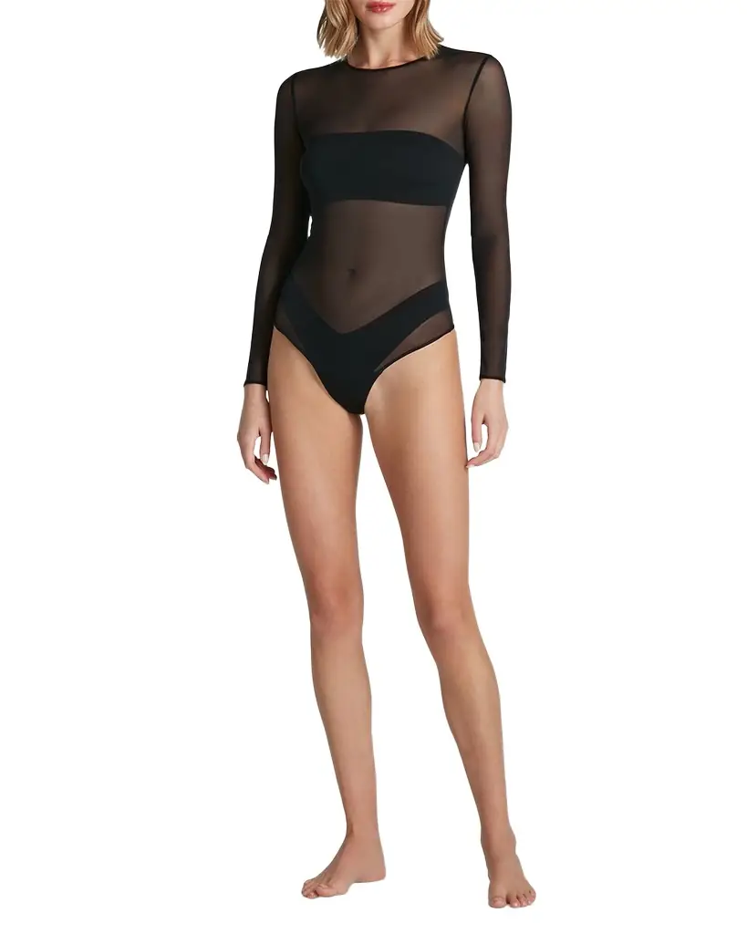 Commando Long-Sleeve Mesh Bodysuit