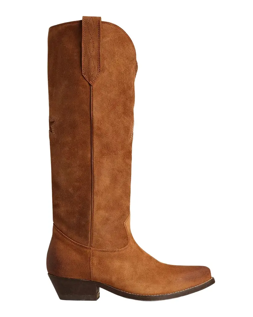 Golden Goose Wish Star Embroidered Suede Cowboy Boots