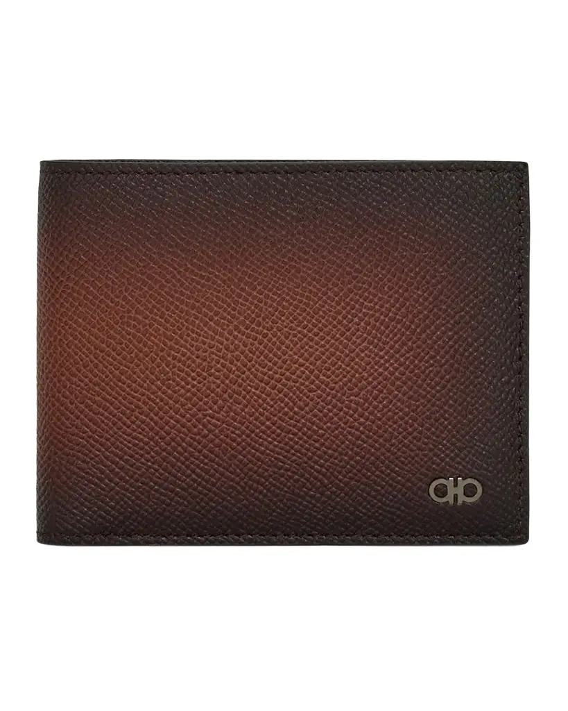 Ferragamo Men 's Micro Gancio Leather Bifold Wallet