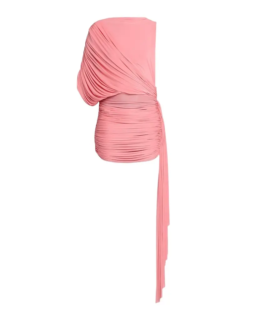 Alex Perry Asymmetric Draped Jersey Mini Dress