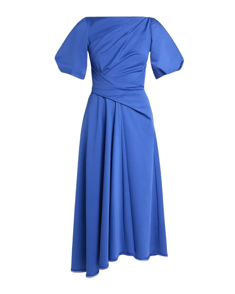 Talbot Runhof Ross Draped-Waist Midi Dress