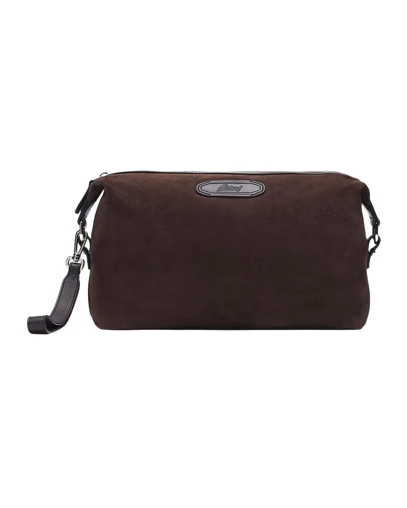 Brioni Men 's The Pouch Suede Wristlet Bag