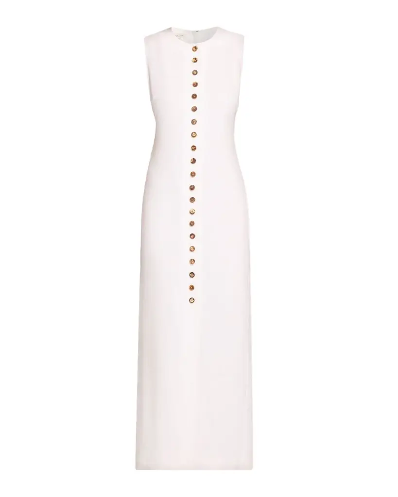 Lafayette 148 New York Button-Front Linen Maxi Dress