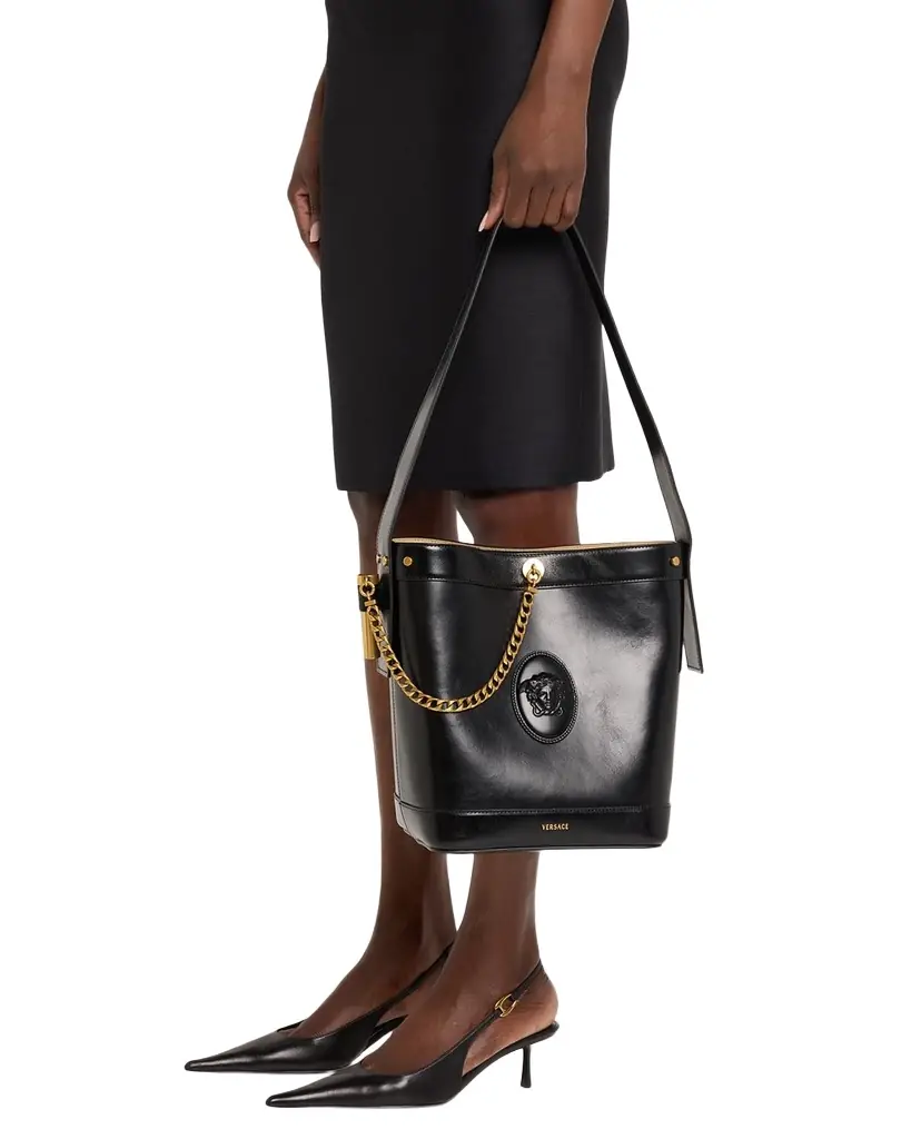 Versace Medusa Leather Bucket Bag