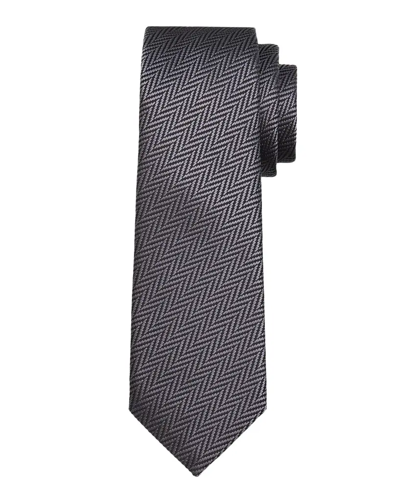 Giorgio Armani Men 's Woven-Effect Herringbone Silk Jacquard Tie