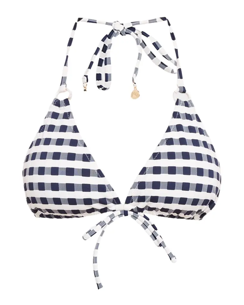 Milly Cottage Jacquard Gingham Bikini Top