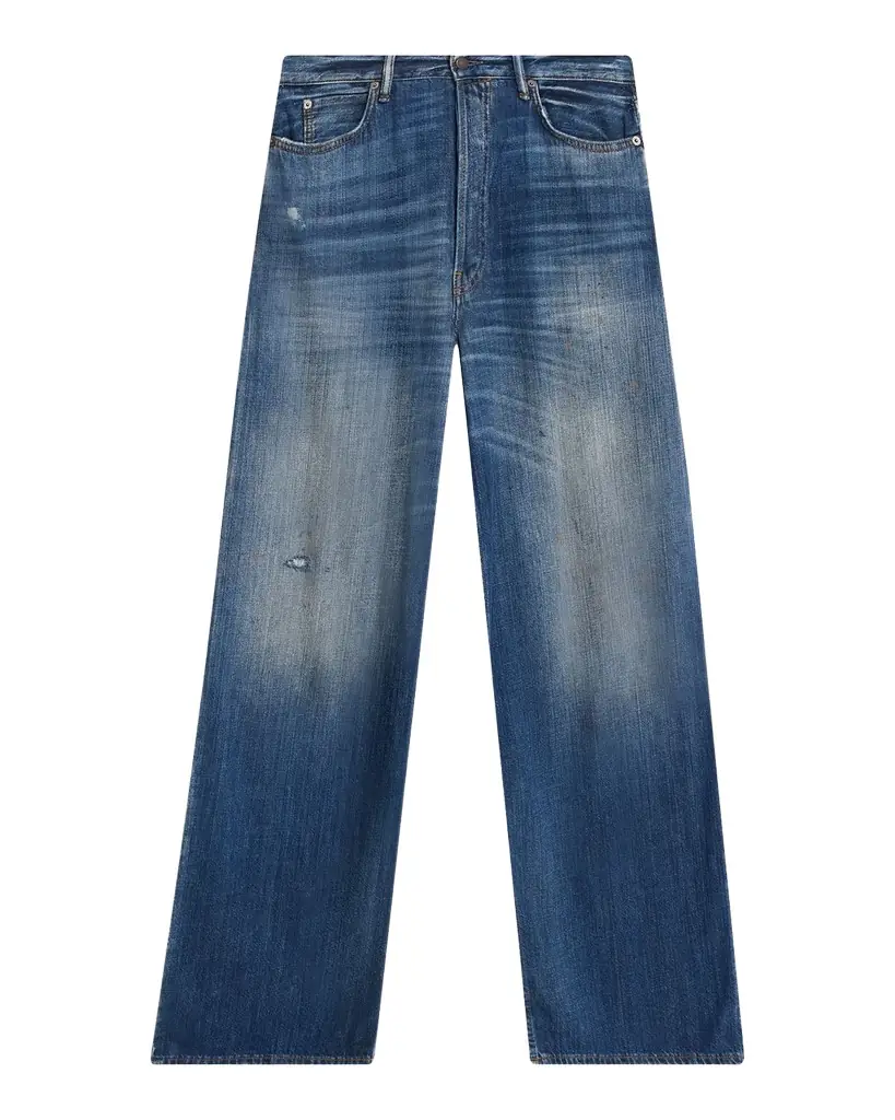 Acne Studios Men 's Distressed Denim Wide-Leg Jeans