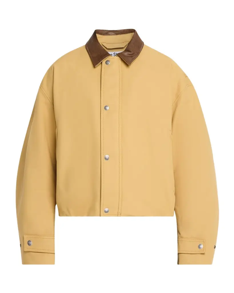 Acne Studios Men 's Opado Satin Leather-Collar Bomber Jacket