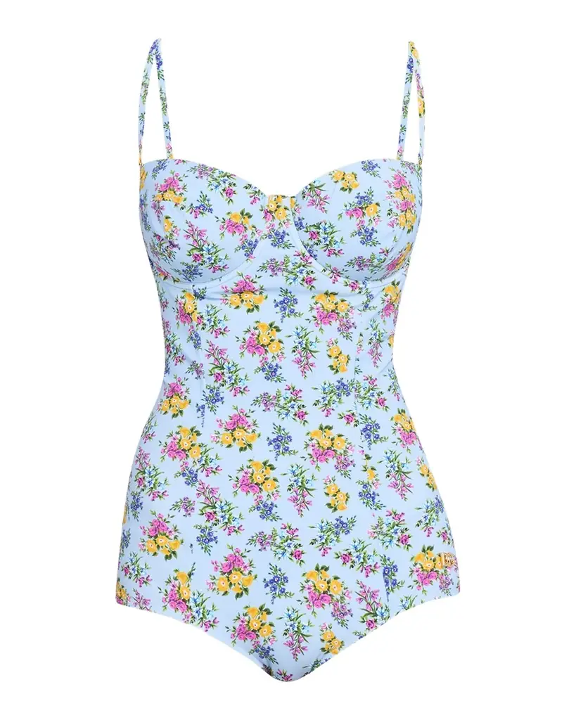 Dolce & Gabbana Floral Balconette One-Piece Swimsuit