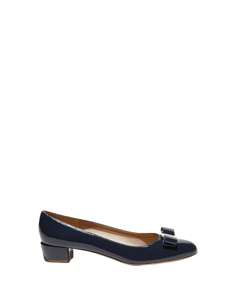Ferragamo Vara Bow Patent Pumps