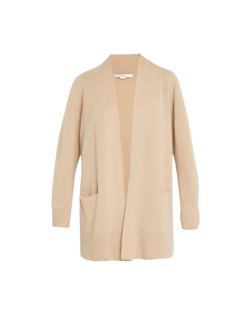 Vince Cashmere Shawl-Collar Open-Front Cardigan