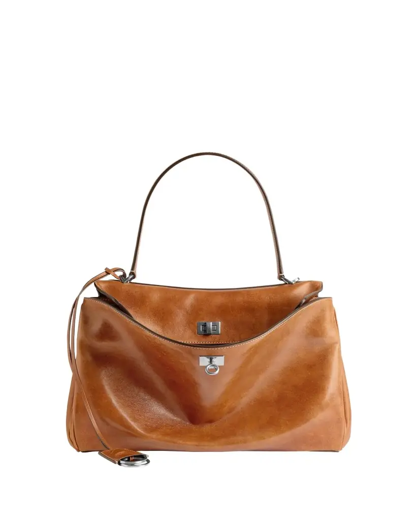 Balenciaga Rodeo Medium Leather Top-Handle Bag